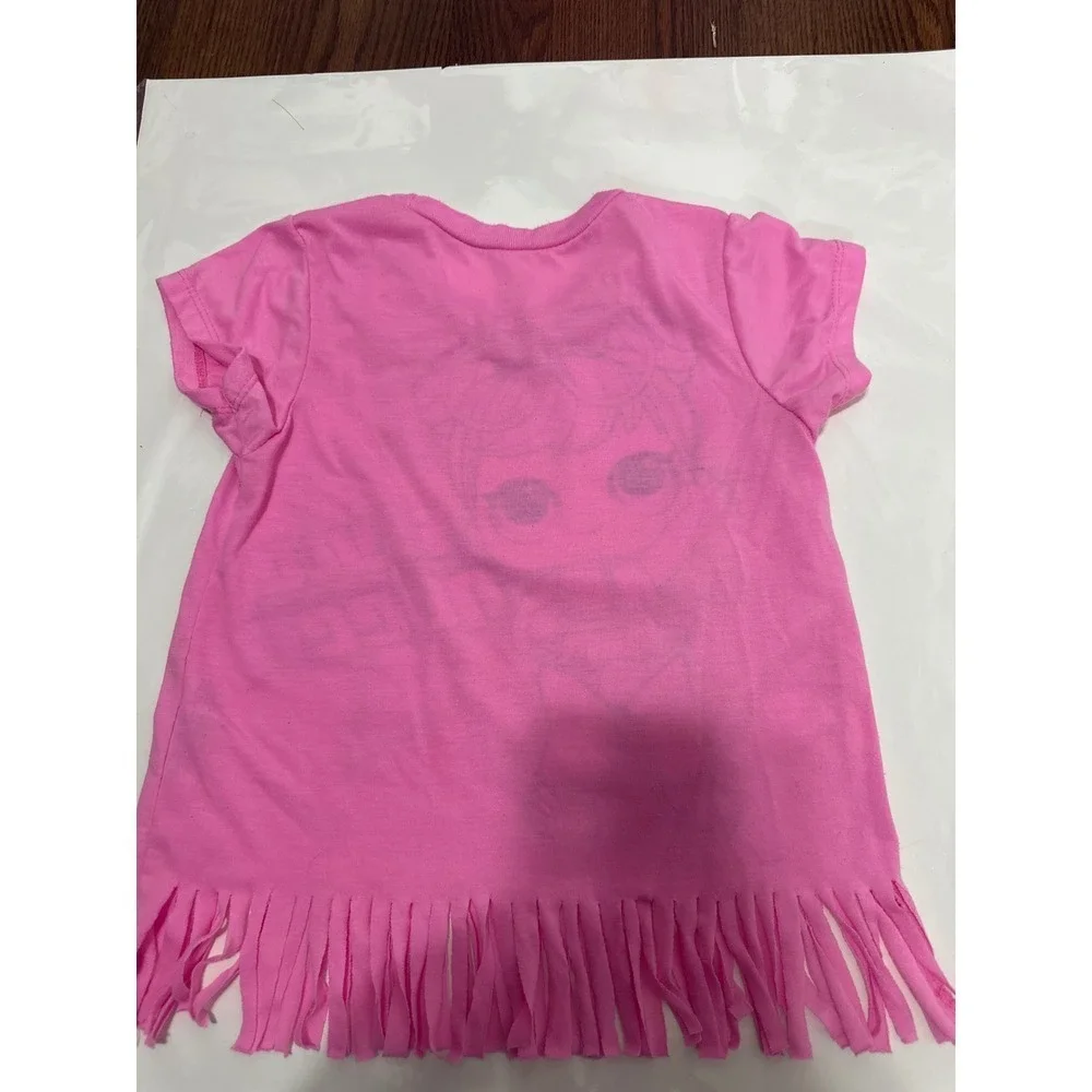 LOL Surprise Style Queen Girl's Pink Fringe Top & Shorts Outfit Set, 6X